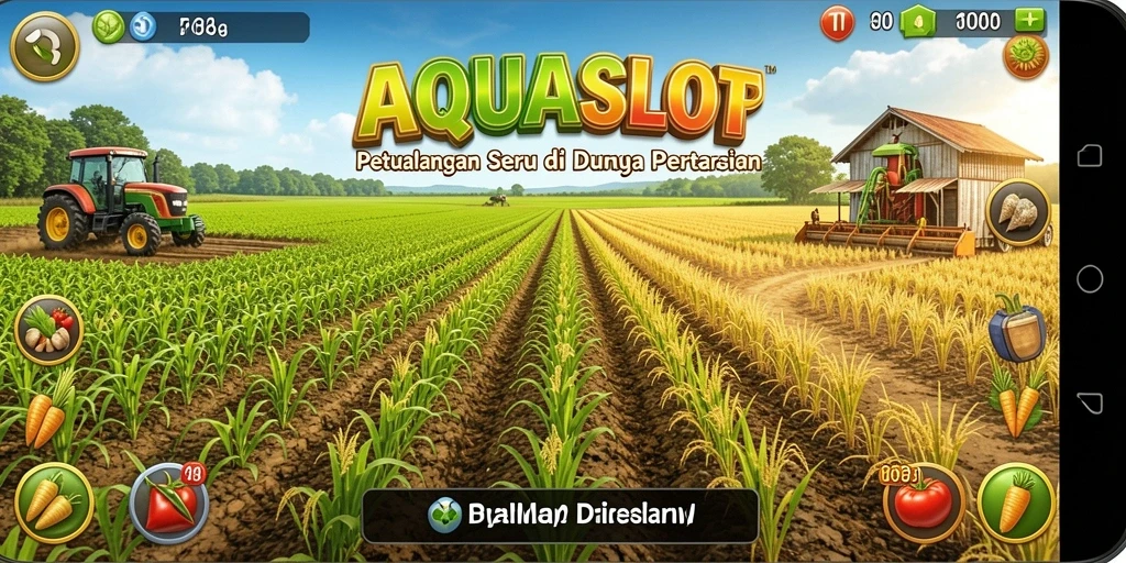 Screenshot gameplay menunjukkan petualangan seru dalam pertanian.