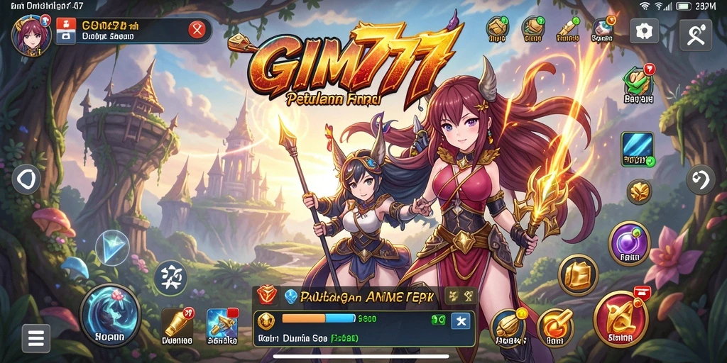 Tampilan gameplay seru dalam dunia Anime penuh karakter menarik.