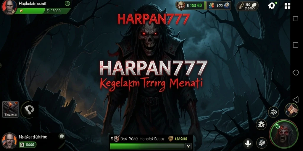 Screenshot gameplay HARAPAN777 dengan suasana horor yang mencekam.