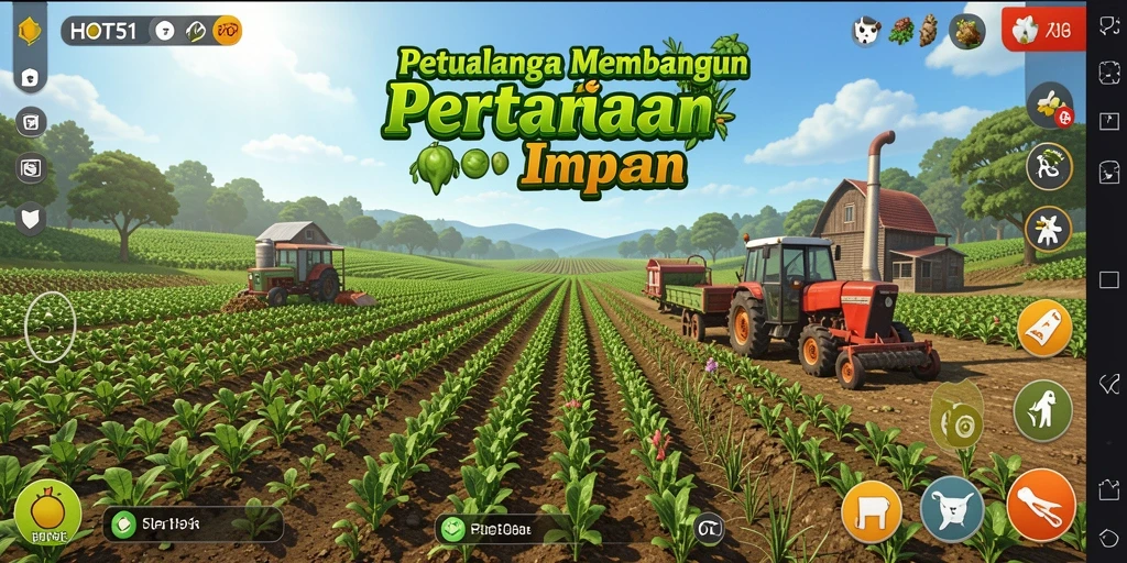 Tampilan gameplay HOT51 yang seru dan interaktif dalam bertani.