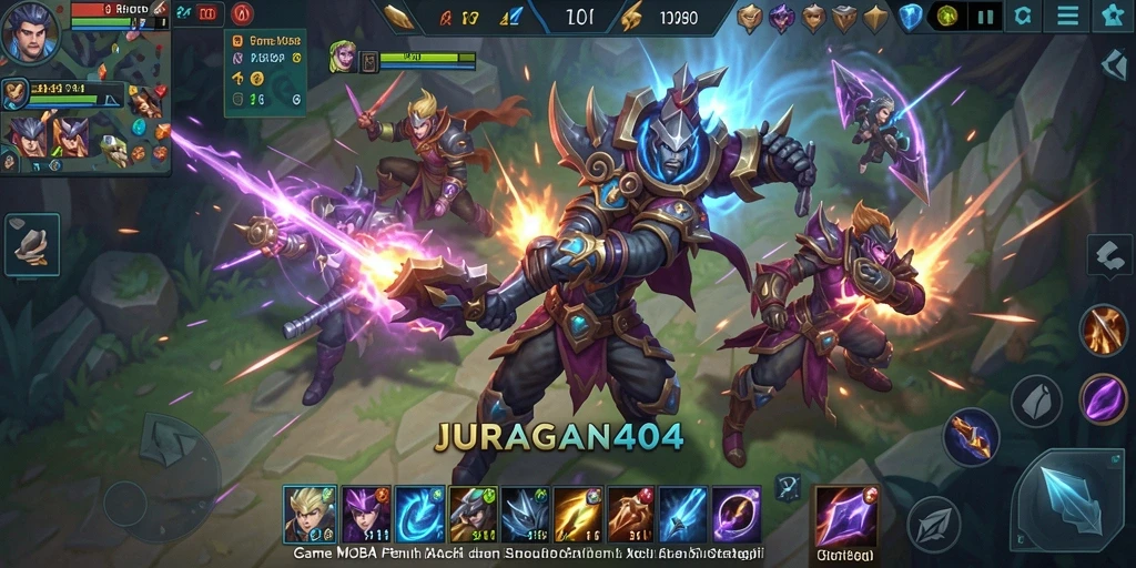 Gameplay MOBA seru di JURAGAN404 dengan grafik yang memukau.
