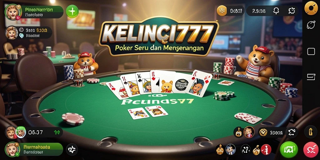 Tampilan gameplay Poker menarik di KELINCI777.