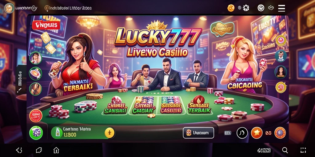 Tampilan gameplay LUCKY777 dengan dealer profesional dan permainan live yang mendebarkan.