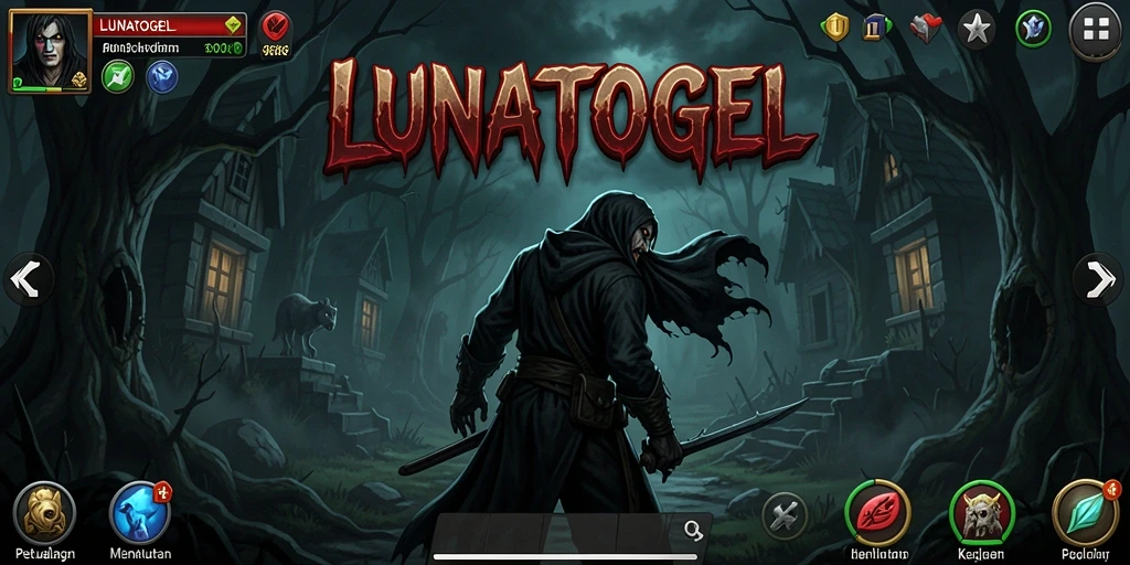 Tangkapan layar LUNATOGEL menunjukkan suasana mencekam di dalam game.