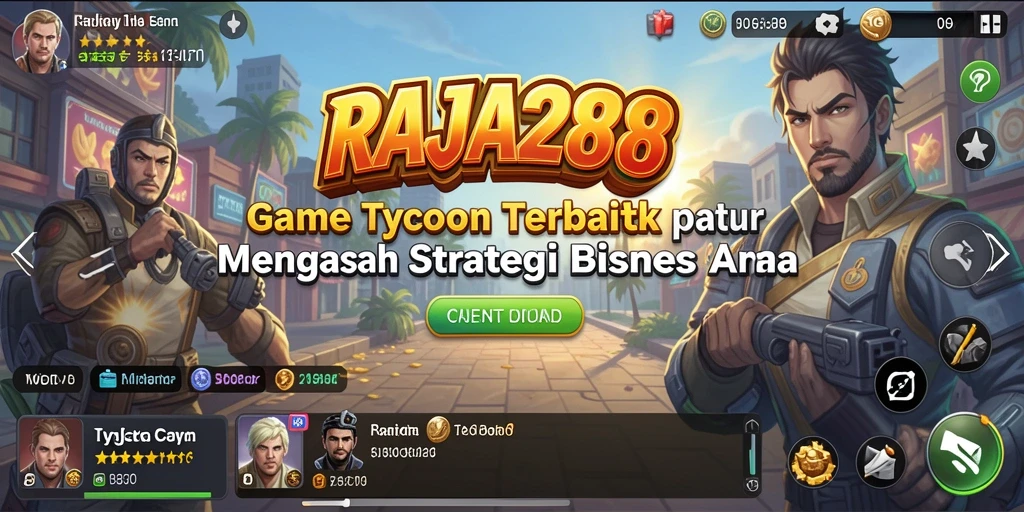Screenshot menampilkan gameplay seru RAJA288 dengan manajemen bisnis yang kompleks.