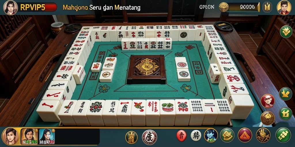 Screenshot RPVIP5 menampilkan aksi seru dalam permainan Mahjong.