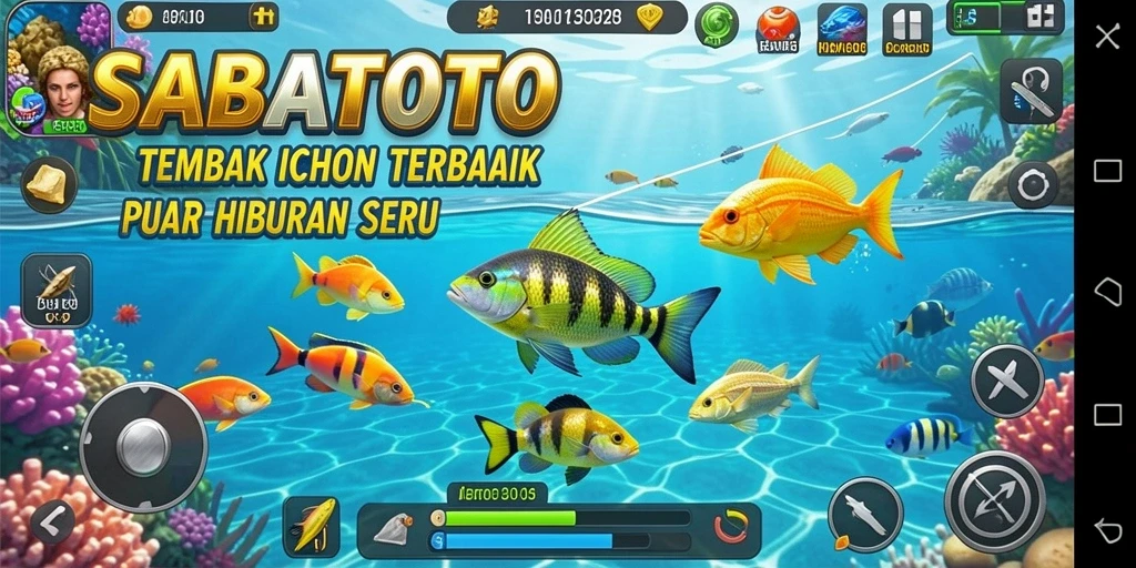 Tangkapan layar gameplay SABATOTO dengan aksi tembak ikan yang seru.