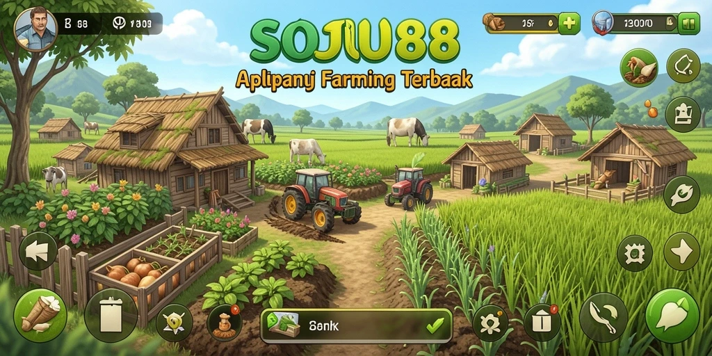 Tangkapan layar gameplay SOJU88 dengan aktivitas bercocok tanam yang menarik.