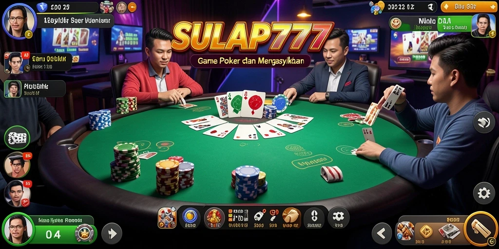 Screenshot gameplay SULAP777 menampilkan keseruan Poker yang mendebarkan.
