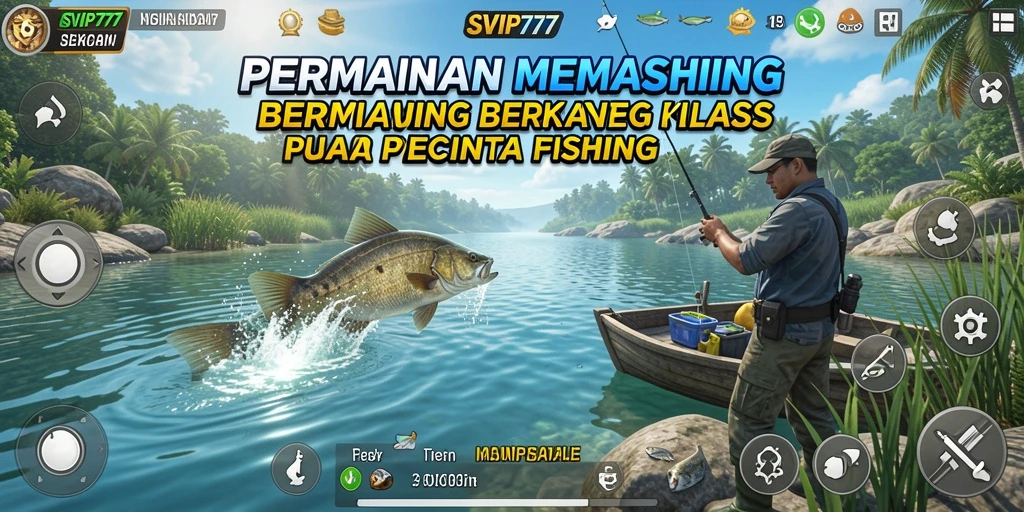 Tampilan gameplay SVIP777 yang mendebarkan dengan aksi memancing.