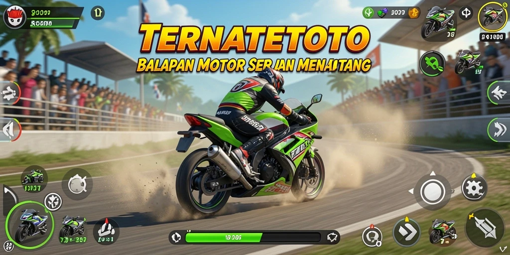 Tampilan aksi balapan motor yang mendebarkan di TERNATETOTO.