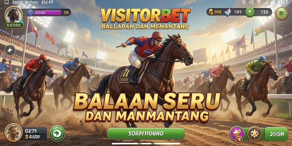 Screenshot dari gameplay balapan seru di VISITORBET.